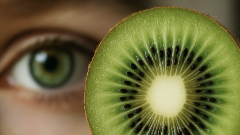 Wie Kiwi die Makula schützt: Lutein, Vitamin C und Zeaxanthin stärken die Sehkraft auf natürliche Weise – ideal für Bildschirmnutzer:innen und 40+.