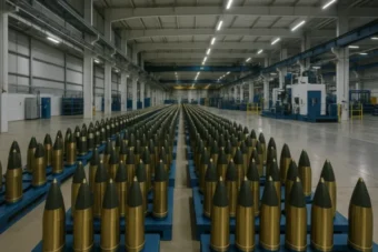 Rheinmetall startet größte Munitionsfabrik Europas. Parallel beschließt Berlin Wehrdienstgesetz. Aktivisten protestieren: „Wir sind nicht kriegsbereit.“