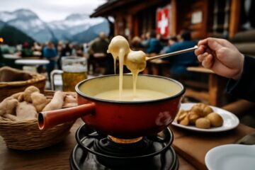 Warum gilt Fondue als Nationalsymbol der Schweiz und welche Käsesorten verwenden die Einheimischen dabei