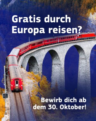 Zum 40-jährigen Schengen-Jubiläum vergibt die EU 40 000 kostenlose DiscoverEU-Pässe. Auch Jugendliche aus der Schweiz können Europa nachhaltig entdecken.