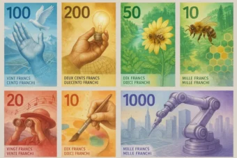 Schweizer Banknoten: Die SNB präsentiert sechs Finalisten für die neue Serie. Entscheidung Anfang 2026, Einführung ab 2030. Kunst trifft Sicherheit.