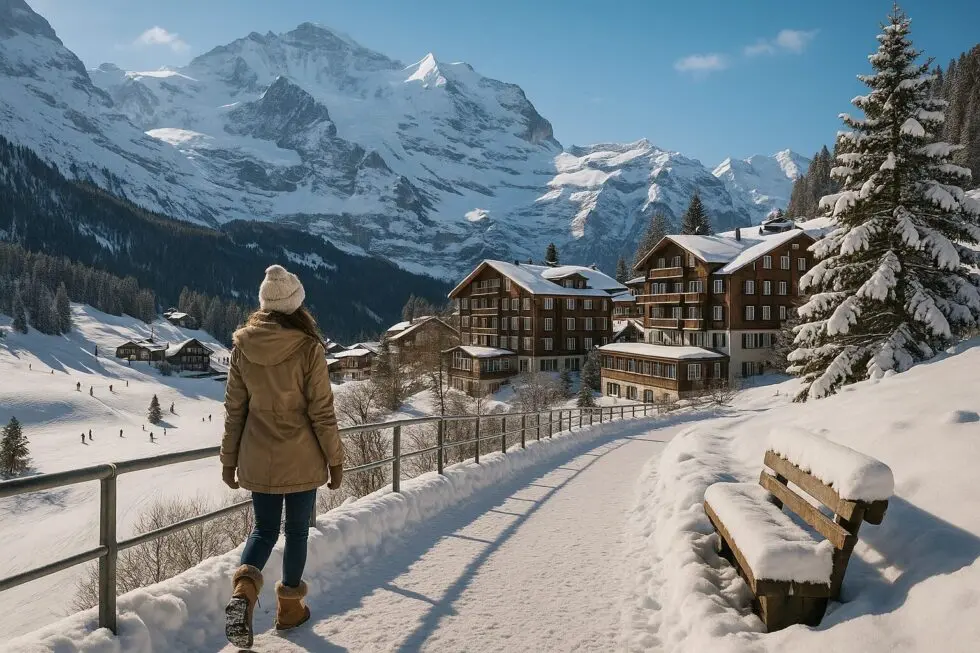 Winterurlaub für Nicht-Skifahrer ist Trend. Entdecken Sie Top-Resorts (St. Moritz, Verbier) mit Wellness, Gourmet & besten Schneeschuh-Trails in der Schweiz 2025.