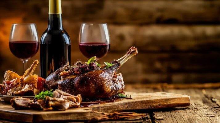 Martins-Ente: Erfahren Sie die 3 besten Schweizer Oma-Rezepte für den 11. November. Alle Geheimnisse für knusprige Haut, Apfelfüllung und die perfekte Rotwein-Sauce.
