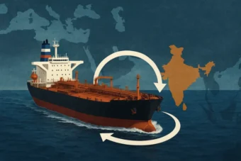 US-Sanktionen gegen Rosneft und Lukoil zeigen erste Wirkung: Ein russischer Öltanker kehrt mitten auf dem Weg nach Indien um. Bloomberg berichtet über Folgen für Indien.