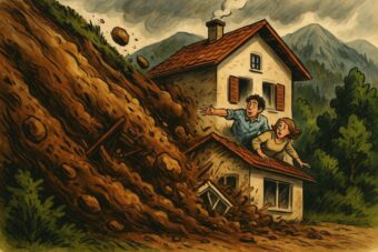 Erdrutsch in Maladers GR nahe Chur verschüttet Anbau am Haus. Zwei Bewohner wurden gerettet, keine Verletzten. Straße zwei Stunden gesperrt. Ursache unklar.