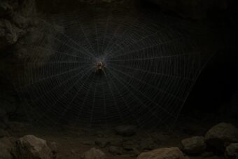 Weltweit größtes Spinnennetz (106 m²) in Höhle Griechenland/Albanien entdeckt. Es beherbergt 111.000 Spinnen zweier Arten. Die Kolonie hat sich extrem angepasst.