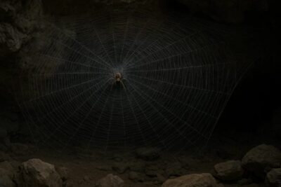 Weltweit größtes Spinnennetz (106 m²) in Höhle Griechenland/Albanien entdeckt. Es beherbergt 111.000 Spinnen zweier Arten. Die Kolonie hat sich extrem angepasst.
