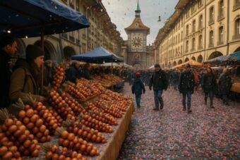 Zibelemärit Bern 2025: Erleben Sie den historischen Zwiebelmarkt am 24. November. Praktische Tipps zur SBB-Anreise, Zwiebelzöpfen und Zibelechueche.