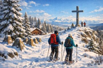 Schneeschuhtour am Col du Mollendruz: Entdecken Sie die 8km Route 453 zum Ch&acirc;tel Gipfel. Alle Details zu H&ouml;henmetern Dauer und Anreise im Vall&eacute;e de Joux