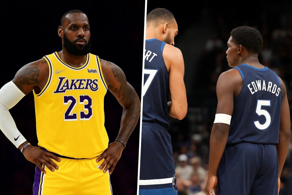 Timberwolves besiegen Lakers 116:104. McDaniels (30 Pkt) und Edwards (29 Pkt) führten Minnesota an. Trotz 38 Pkt von James: Lakers 19 Ballverluste und Dončič krank.