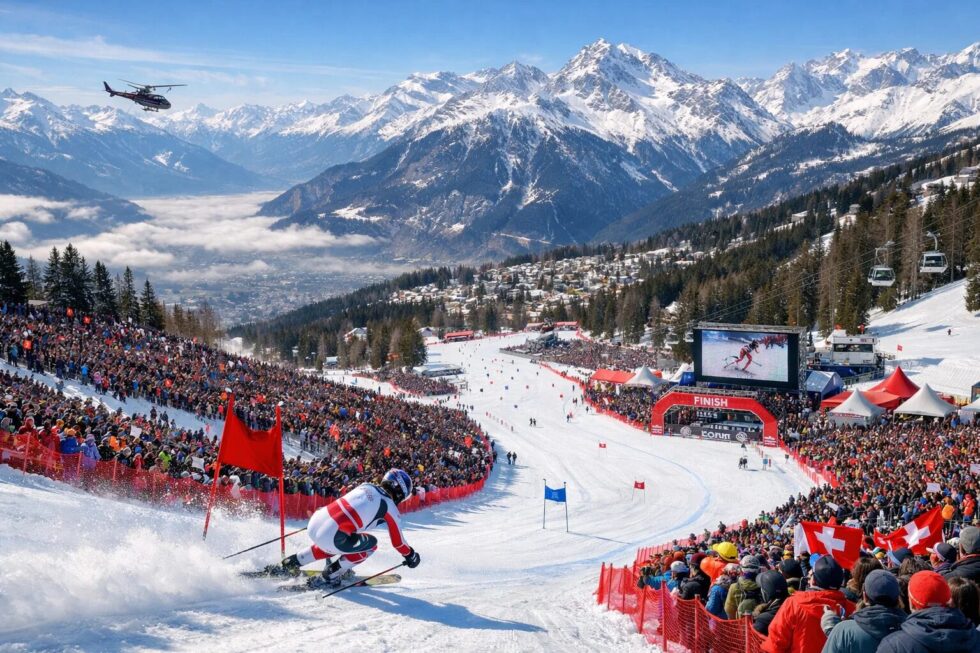 Der Audi FIS Ski-Weltcup in Crans-Montana vom 30.01. bis 01.02.2026. Alle Infos zu Abfahrt, Super-G, Ticketpreisen und Anreise für Fans in der Schweiz
