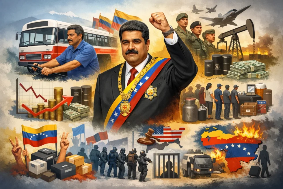 Der frühere Busfahrer Nicolás Maduro stieg unter Hugo Chávez zum Präsidenten Venezuelas auf. Seine Herrschaft brachte wirtschaftlichen Zerfall, Repressionen und endete am 3. Januar 2026.