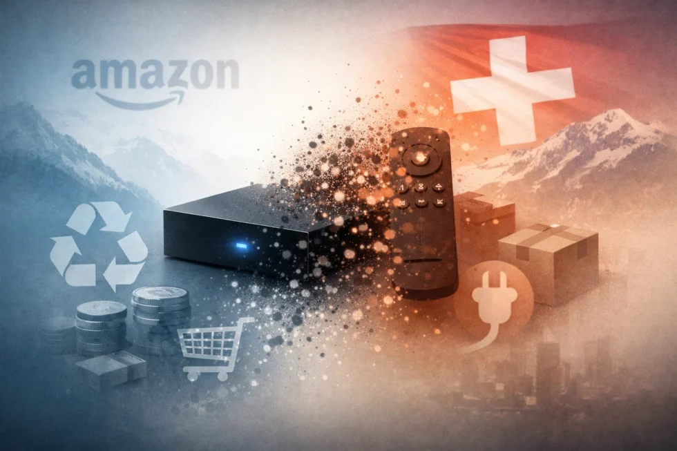 Fire TV Blaster discontinue best&auml;tigt: Amazon deaktiviert das Ger&auml;t per Software-Update am 31. Januar 2026. Schweizer Nutzer erhalten Rabatte, Alternativen und kostenlose Recyclingoptionen.