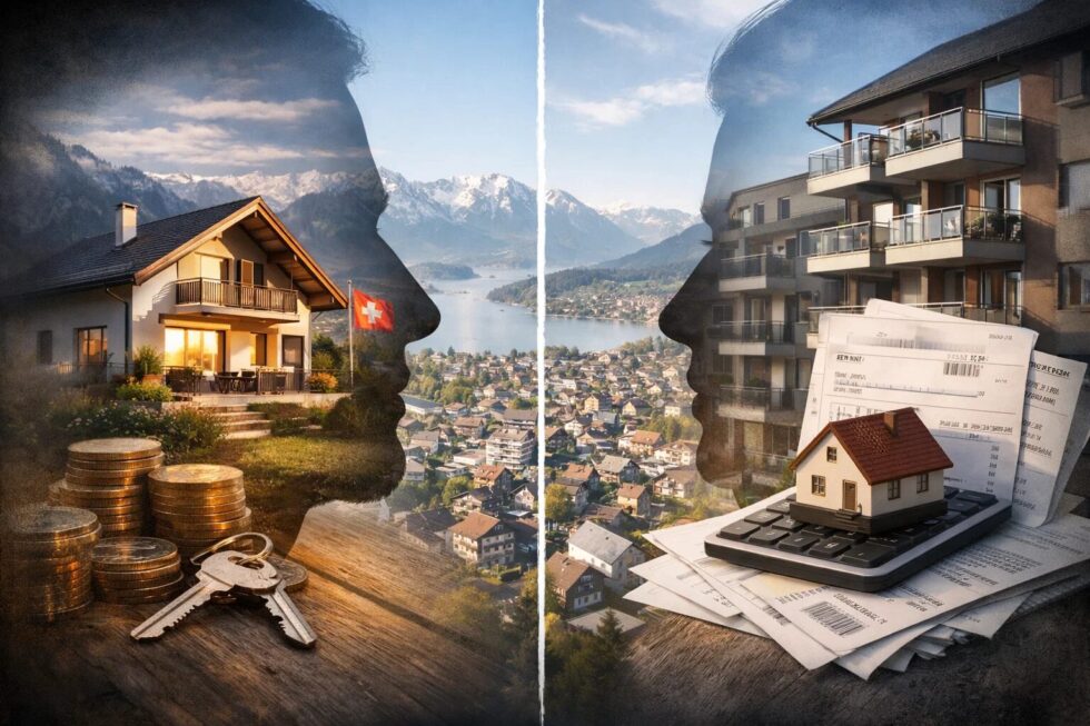 Wohneigentum vs. Miete in der Schweiz: In 57% der Gemeinden ist Kaufen günstiger. Erfahren Sie alles über die Studie von Wüest Partner und den Eigenmietwert