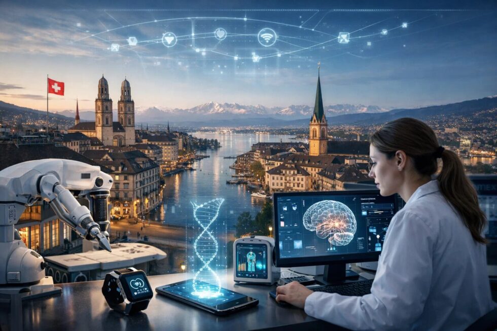 Entdecken Sie, warum die Schweiz 2026 weltweit führend in Digital Health & MedTech ist. Alles zur Geneva Inventions Expo, neuen BAG-Regularien und Investitionsdaten