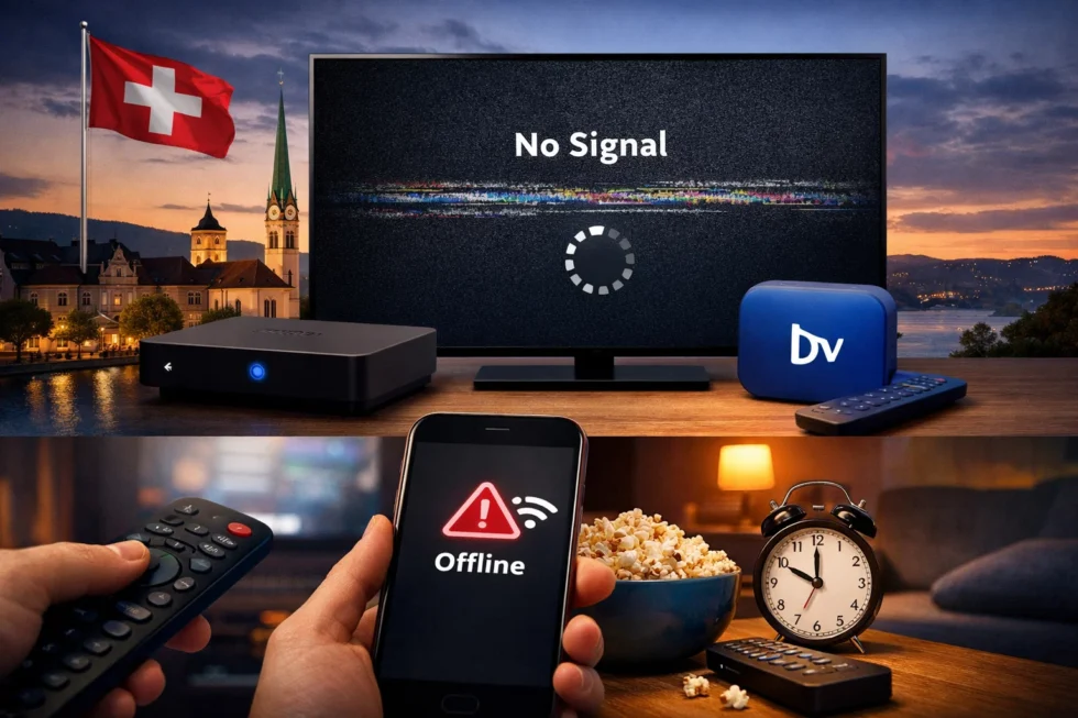 Swisscom Störung am Montagabend: Ab 17.30 Uhr kam es in der ganzen Schweiz zu einer Panne bei Swisscom TV und blue TV. Tausende Meldungen, Einschränkungen bis 22.37 Uhr.