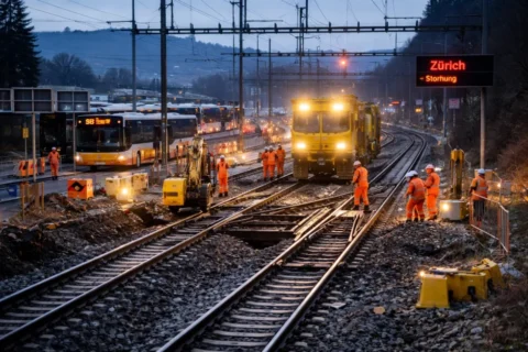 Zugverkehr zwischen Z&uuml;rich und Bern eingeschr&auml;nkt: Gleisschaden bei Lenzburg, zahlreiche Linien betroffen, Reparaturen bis 1.00 Uhr nachts.