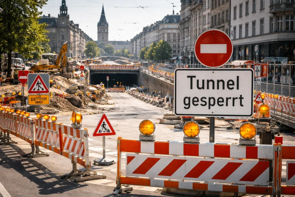 Baustellen Zürich 2026: Umfangreiche Sanierungen am Schöneichtunnel, Gubrist und Fernwärmeausbau Badenerstrasse. Details zu Sperrungen, Dauer und Umleitungen hier.
