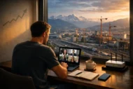 Arbeiten und Remote Work in der Schweiz 2026: Bew&auml;ltigen Sie hohe Kosten und Infrastrukturprobleme. Tipps zu Miete, Steuern und Internet f&uuml;r Homeoffice in Z&uuml;rich, Genf und den Alpen.