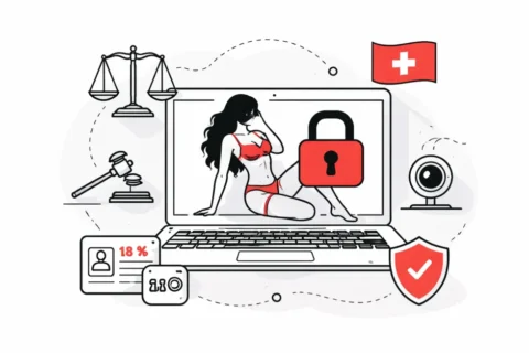 Online-Erotik in der Schweiz: Was ist legal? Gesetze zu Pornografie, Webcam-Model-Arbeit, Videochat, Altersgrenzen, Einwilligung und Datenschutz nach Art. 197 StGB verst&auml;ndlich erkl&auml;rt.