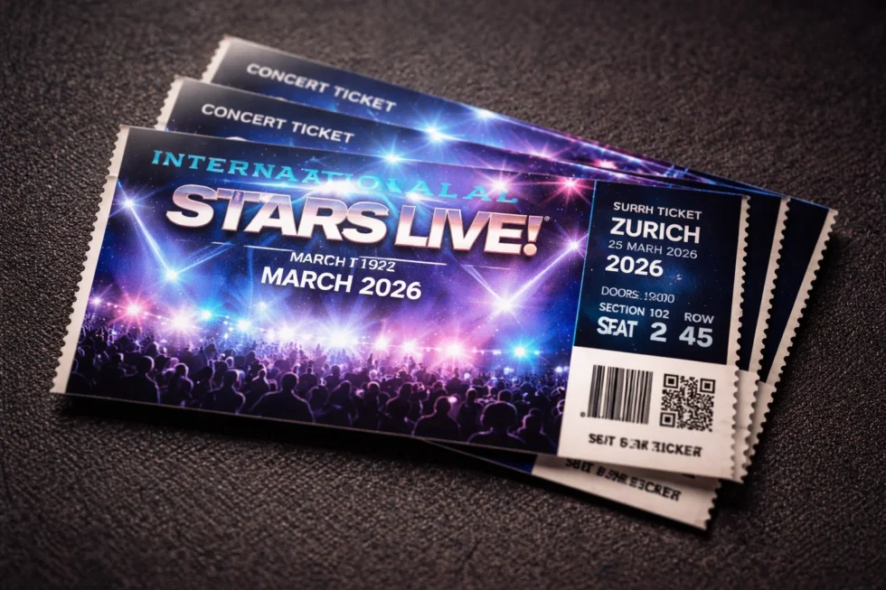 Internationale Stars live in Z&uuml;rich im M&auml;rz 2026: alle Konzerte, Termine und Veranstaltungsorte wie Hallenstadion, Tipps zur Ticketbuchung und Planung von Pop bis Hip-Hop.