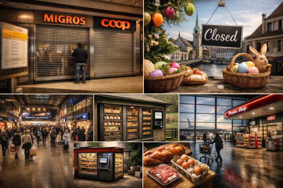 Alles zu den Ladenöffnungszeiten in der Schweiz an Ostern 2026. Welche Grossmärkte geschlossen sind und wo Sie am Karfreitag und Ostermontag noch einkaufen können