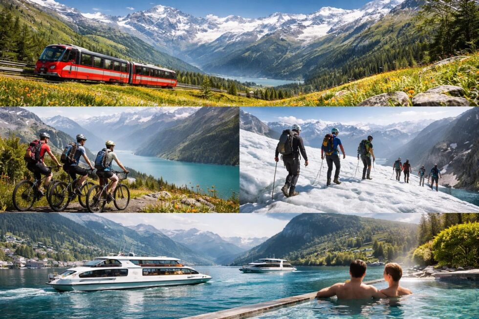 Entdecken Sie die besten Travel-Touren und Aktivitäten in der Schweiz im Frühjahr 2026. Infos zu Swiss Travel Pass Preisen, E-Bike-Routen, Gletschertrekking und Logistik
