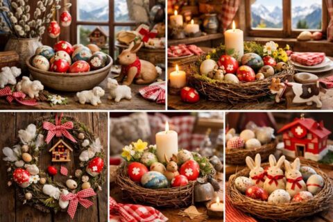 Entdecken Sie authentische Schweizer Osterdekoration 2026: Von Zwiebelschalen-Eiern bis zum Engadiner Ritzen. Expertentipps f&uuml;r ein stilvolles, regionales Zuhause