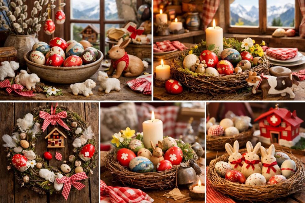 Entdecken Sie authentische Schweizer Osterdekoration 2026: Von Zwiebelschalen-Eiern bis zum Engadiner Ritzen. Expertentipps für ein stilvolles, regionales Zuhause