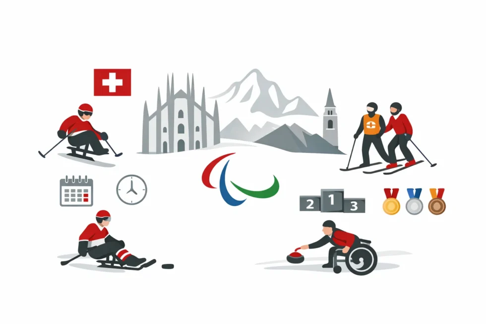 Paralympische Winterspiele 2026 in Milano Cortina starten mit rund 600 Athleten aus etwa 50 Nationen. Die Schweiz reist mit neun Sportlern an und setzt im Para-Ski-Alpin sowie Snowboard auf Medaillen.