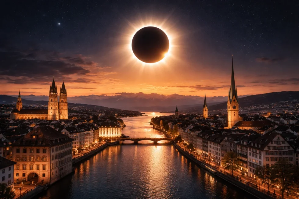 Sonnenfinsternis und Totalität in Zürich 2026 und 2027: Was lokal sichtbar ist, wann sich eine Reise lohnt, wie man sicher beobachtet und warum frühe Planung bei Sicht, Unterkünften und Budget zählt.