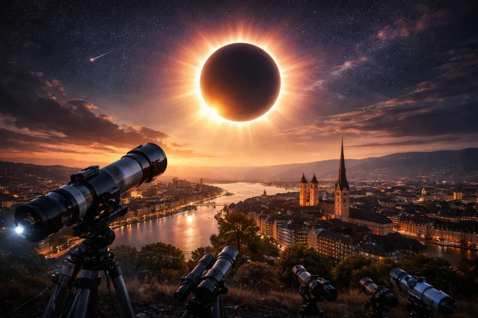 Sonnenfinsternis und Totalität in Zürich 2026 und 2027: Was vor Ort sichtbar ist, wann sich eine Reise lohnt, wie man sicher beobachtet und warum frühe Planung bei Standort, Budget und Unterkunft zählt.