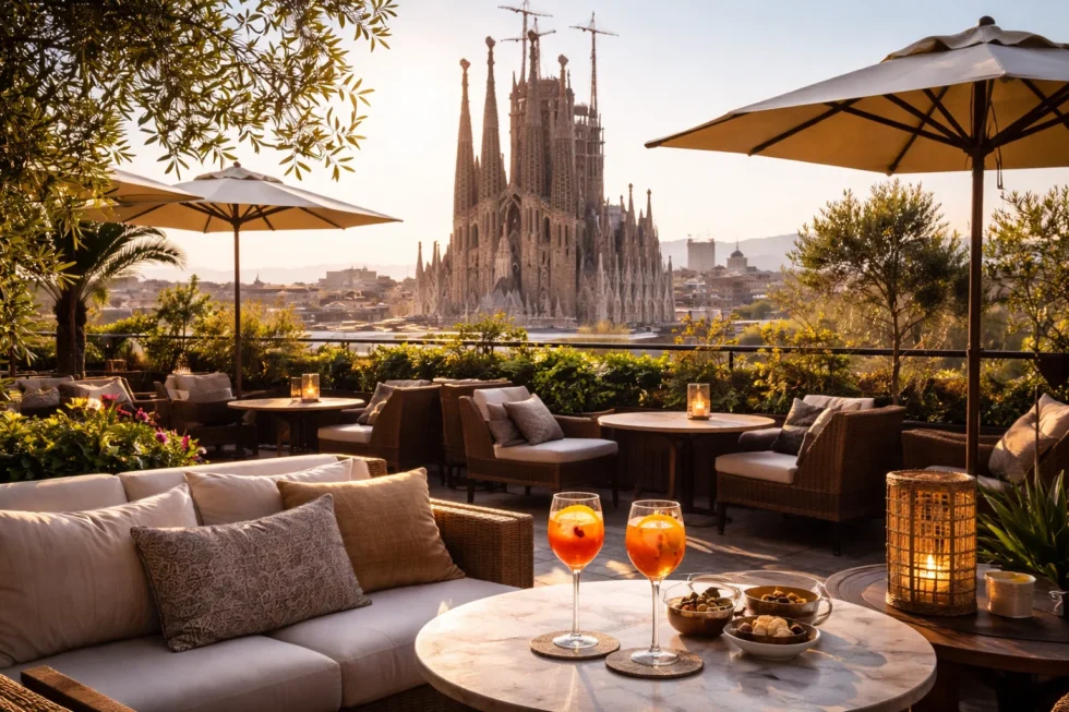 Entdecken Sie die exklusivsten Rooftop-Bars in Barcelona 2026 mit Blick auf die Sagrada Fam&iacute;lia. Experten-Tipps zu Preisen, Reservierungen und den besten Fotospots f&uuml;r Ihren perfekten Abend.