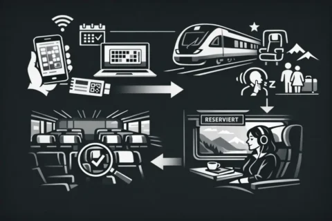 Sitzplatz SBB reservieren Schweiz 2026: F&uuml;r 5 CHF Wunsch Sitzplatz im Zug buchen. Neue Regeln seit Ende 2025, IC-Z&uuml;ge, Zonen, Ausland Ausbau nach Italien und Deutschland geplant.