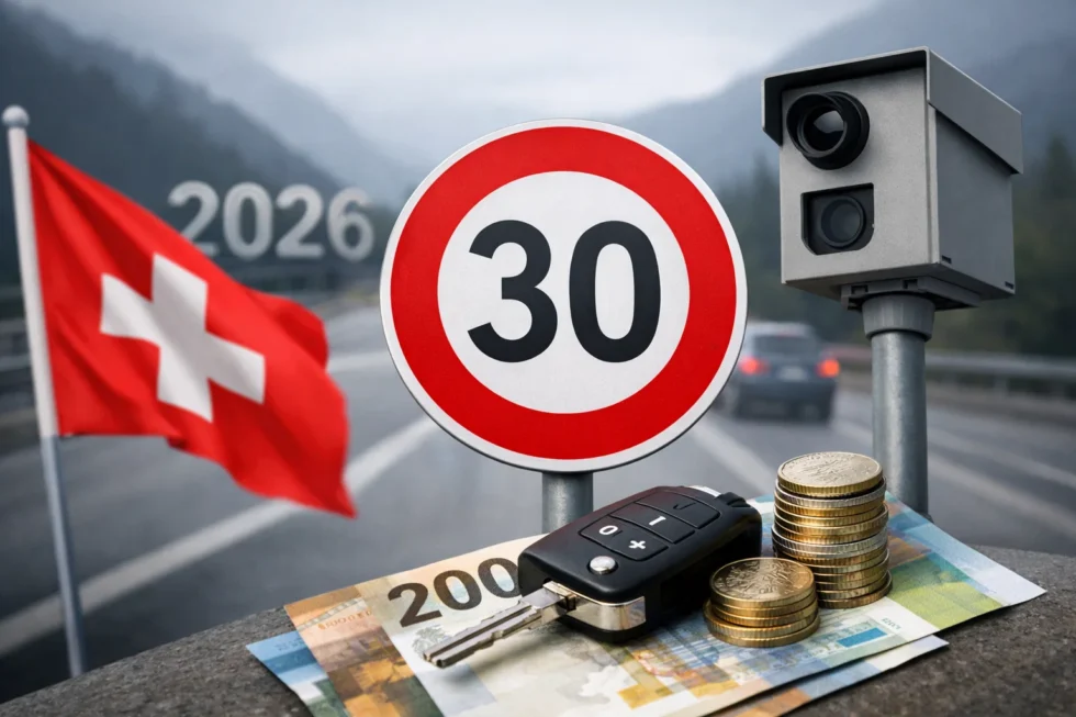 Verkehrsregeln Schweiz 2026: Neue Bussen & Gesetze