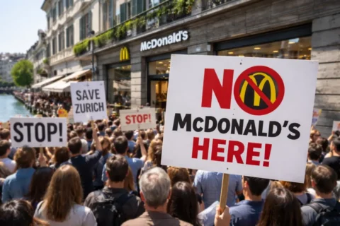 McDonald&rsquo;s Z&uuml;rich Limmatquai: Emma Thompson vs. Swiss Life