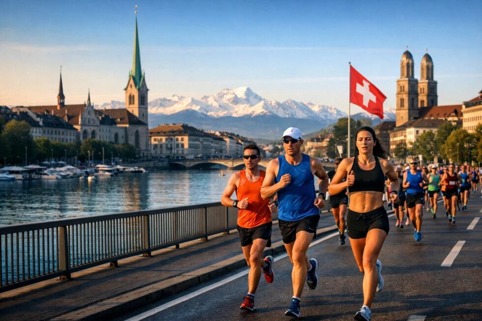 Alles zum Zürich Marathon am 12. April 2026: Streckeninfos, Anreise mit dem SBB Giruno, Trainingstipps & Regeneration im Thermalbad. Planen Sie jetzt Ihren perfekten Renntag in Zürich