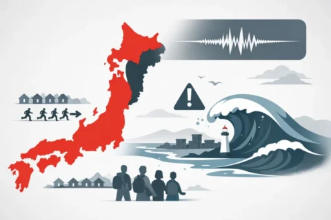 Japan earthquakes tsunami warning: Japan earthquake today on 20 April (7,7&ndash;8,0) l&ouml;st Tsunami-Warnung in Hokkaido und Sanriku aus, ~170.000 evakuiert, Wellen ~0,8 m, Risiko bleibt erh&ouml;ht