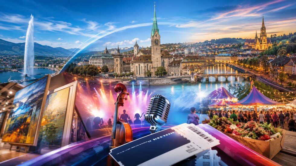 Was läuft diese Woche in Zürich, Genf und Bern? Konzerte, Ausstellungen, Märkte und Familienevents im Mai 2026 mit aktuellen Tipps, Kultur, Festivals und Wochenhighlights.