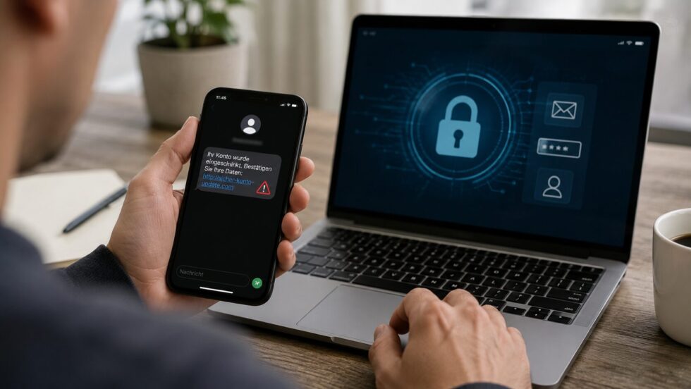 Cybercrime Schweiz 2026: So schützen sich Familien und KMU vor SMS-Betrug, Phishing, Vishing, Paket-Fakes und Ransomware. Mit Checkliste und Behörden-Tipps