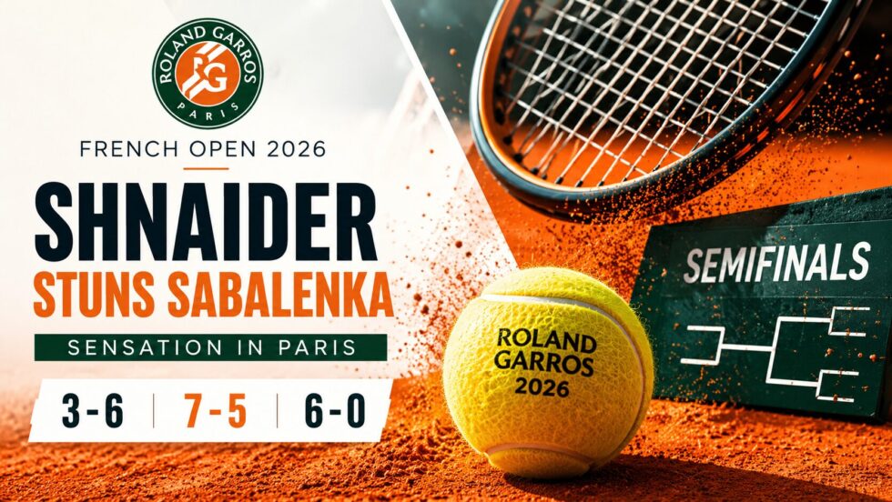Diana Shnaider sorgt bei den French Open 2026 für die Sensation von Paris. Die Russin besiegt Aryna Sabalenka nach einem spektakulären Comeback mit 3:6, 7:5, 6:0 und erreicht erstmals ein Grand-Slam-Halbfinale.