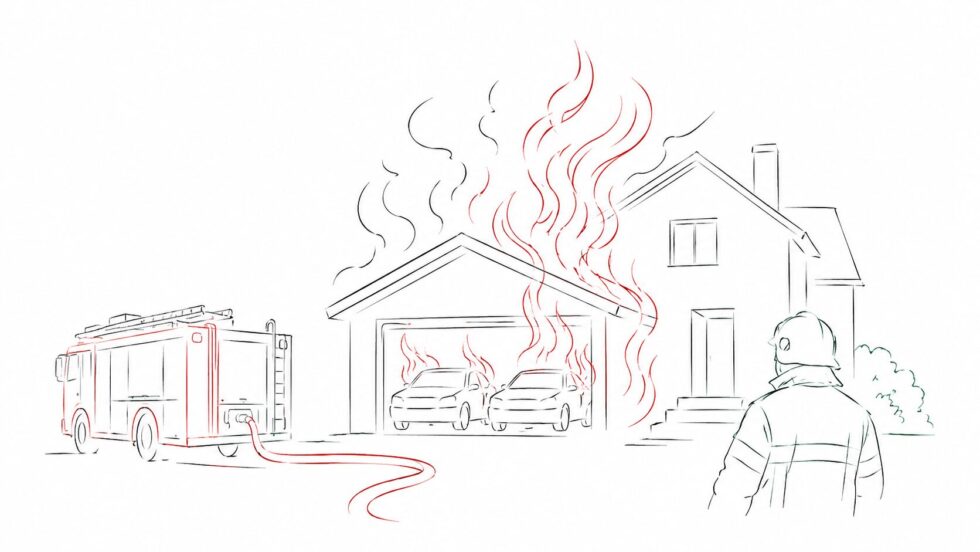 Am 27. Juni 2026 brannte an der Wolhuserstrasse in Ruswil LU kurz nach Mitternacht eine an ein Wohnhaus angebaute Garage vollständig aus. Zwei Fahrzeuge wurden zerstört, die Brandursache wird untersucht.
