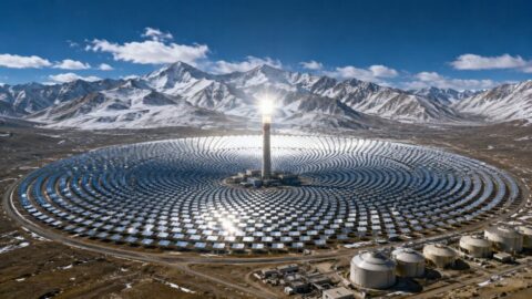 China stellt in Tibet das h&ouml;chste Solarw&auml;rmekraftwerk der Welt fertig: 15 927 Spiegel auf 4650 Metern liefern dank Salzspeicher rund um die Uhr Strom. Start im Oktober &ndash; die Fakten im &Uuml;berblick.