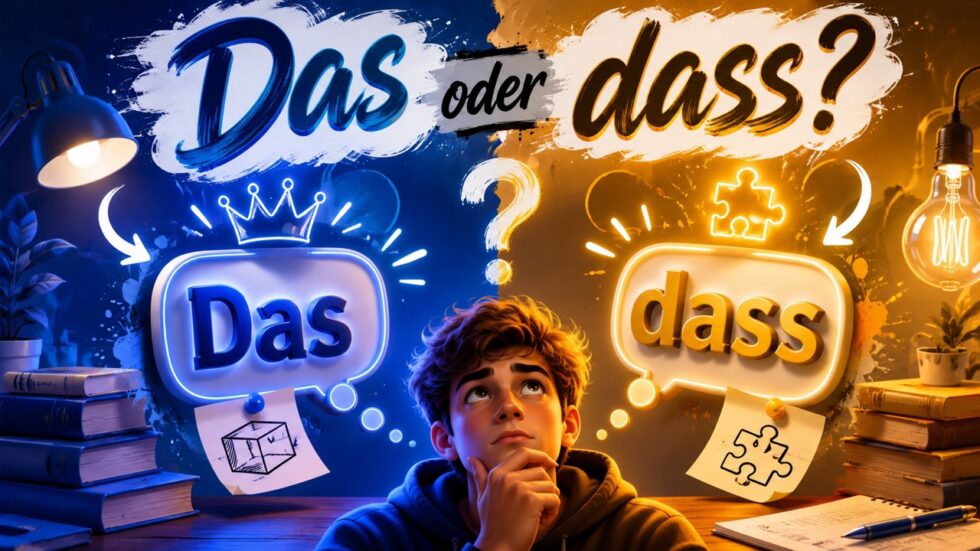 Das oder dass – was ist richtig? Die einfache Regel mit Ersatzprobe, Eselsbrücken, Tabellen und über 50 Beispielen. So schreiben Sie in der Schweiz nie mehr falsch. Plus seit/seid und weitere Fallen.