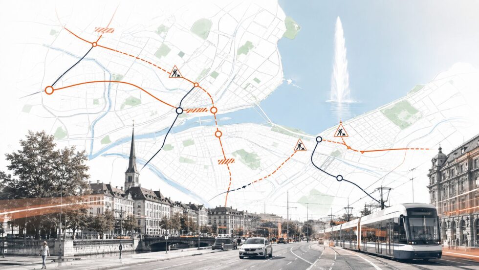 Tram-Unterbrüche in Carouge, Ersatzbusse auf den Linien 12 und 14, Terminus Bel-Air für Linie 18, Nachtsperrungen auf der A1: der komplette Verkehrs- und ÖV-Überblick für Genf 27. Juli–2. August 2026.