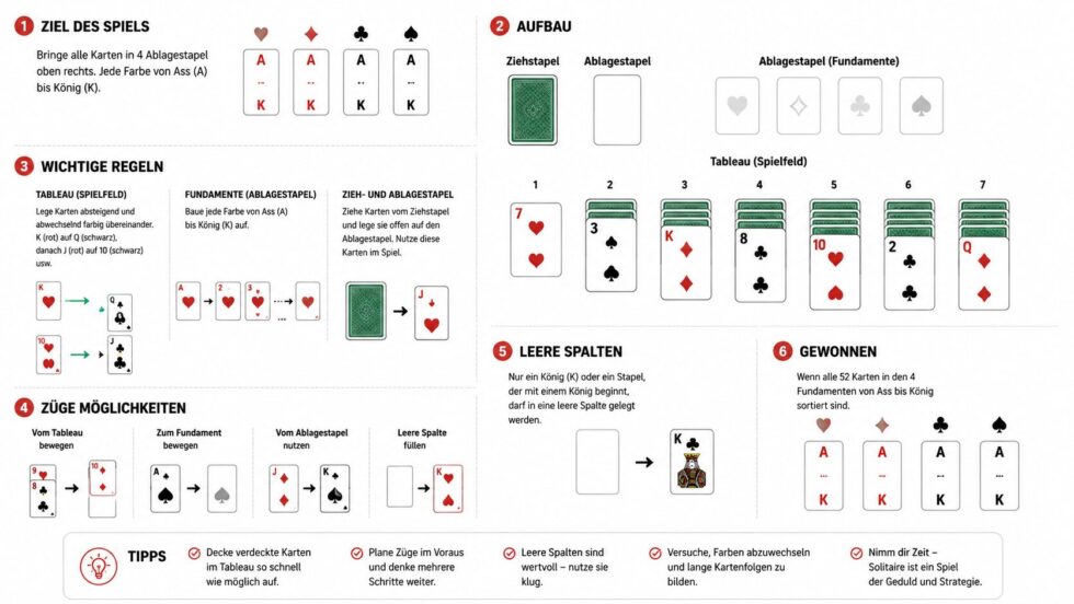 Solitaire kostenlos spielen in der Schweiz: Regeln, Nutzen, Varianten und Strategien für Patience ganz ohne App