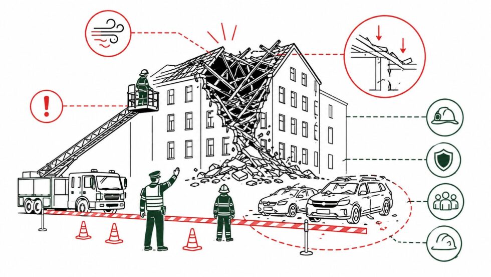 Dach St. Gallen: Was über den Einsturz an der Rorschacher Strasse 189, die mögliche Ursache durch starken Wind, den Rückbau und die wieder geöffnete Strasse bekannt ist. Alle Details zum Einsatz.