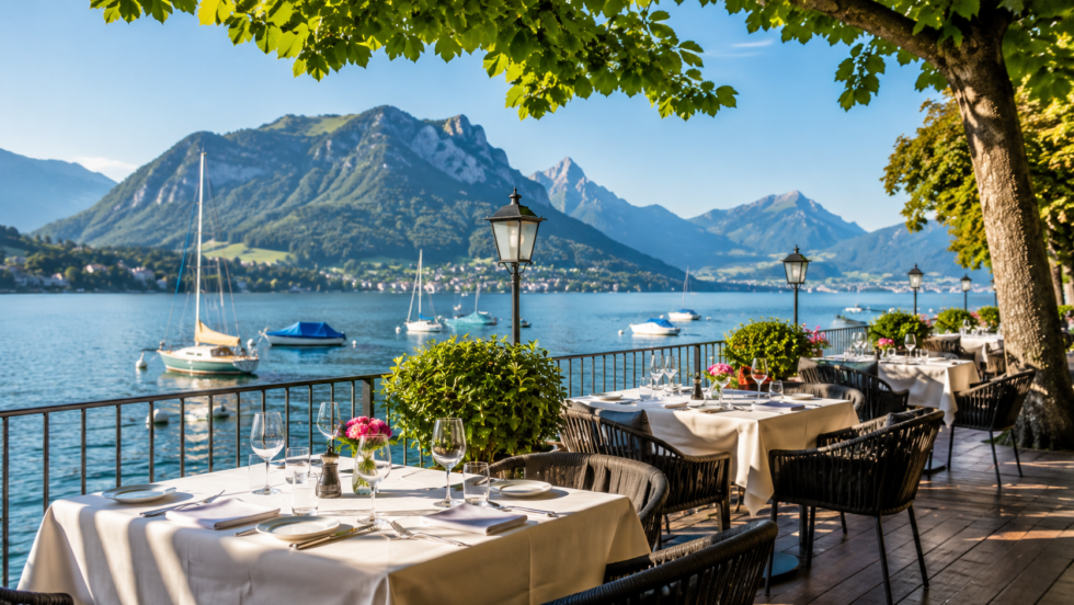Restaurants am See in der Schweiz entdecken: schöne Adressen mit Terrasse, Seeblick und guter Küche am Zürichsee, Vierwaldstättersee, Genfersee, im Tessin und weiteren Regionen. Tipps für den Besuch.