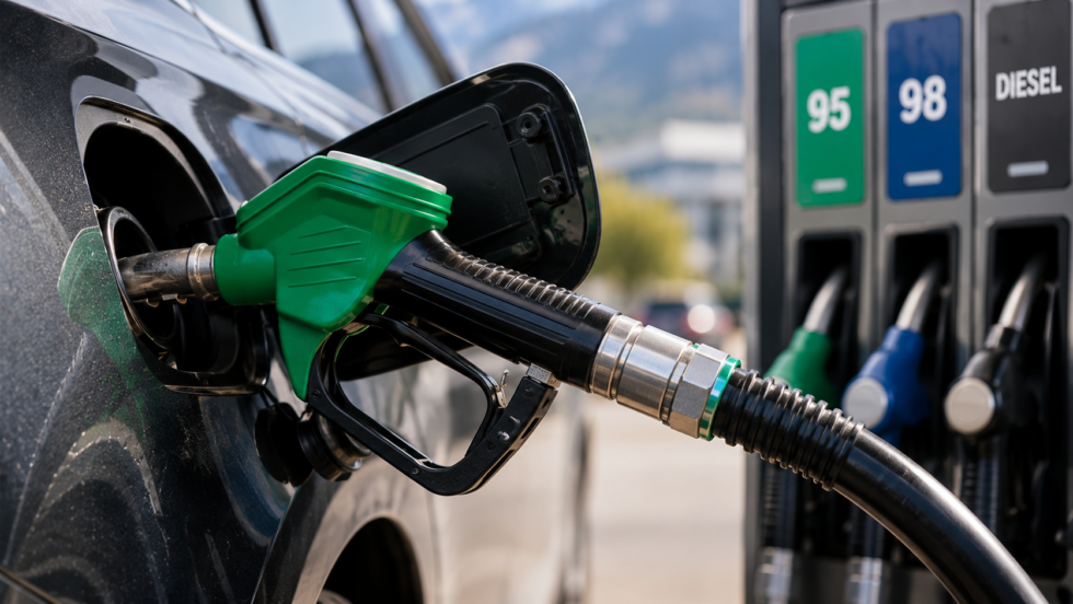 Was kostet Benzin heute in der Schweiz? TCS-Preise für Bleifrei 95, Bleifrei 98 und Diesel sowie Tipps, wie Autofahrer günstige Tankstellen in Zürich finden und beim Tanken Geld sparen können.
