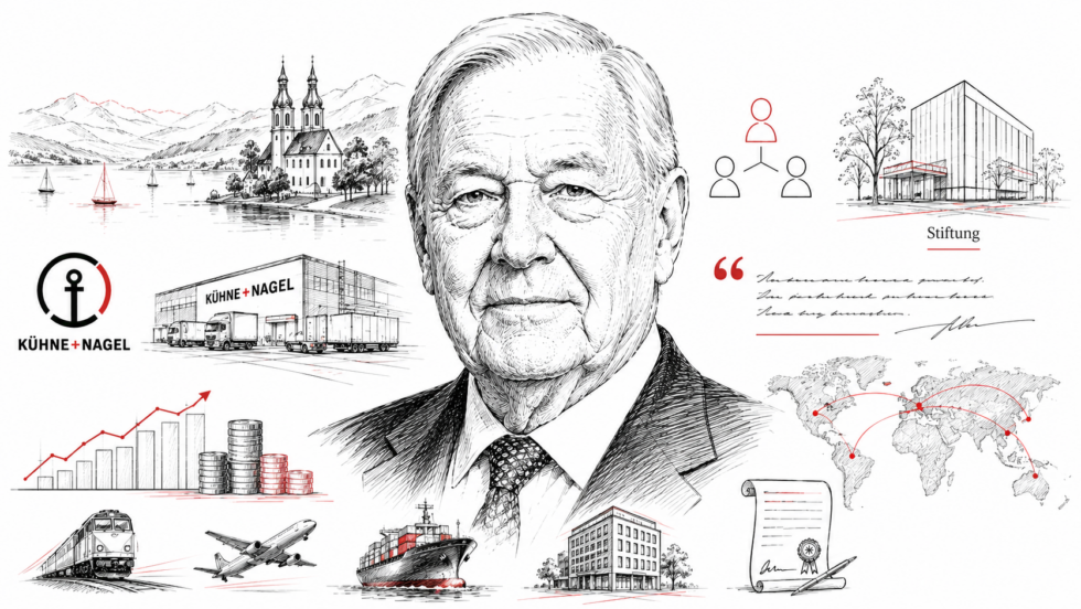 Klaus-Michael Kühne ist mit 89 Jahren in Schindellegi SZ gestorben. Was in der Schweiz über sein Vermögen, die Nachfolge, Kühne+Nagel, seine Stiftung, Beteiligungen, Erbe und Zitate bekannt ist.